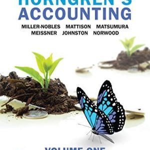 Horngren’s Accounting, Volume 1, Eleventh 11th Canadian Edition