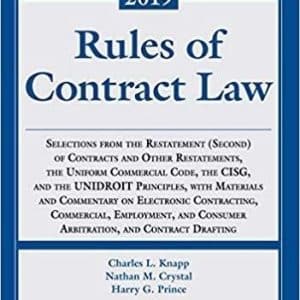Rules of Contract Law: 2019-2020 Supplements